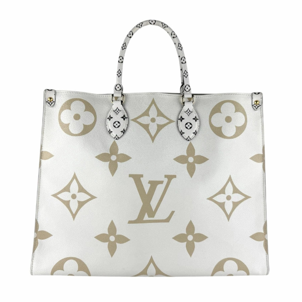 Louis Vuitton 2way Shoulder Bag Monogram Giant OnTheGo Canvas White Beige
